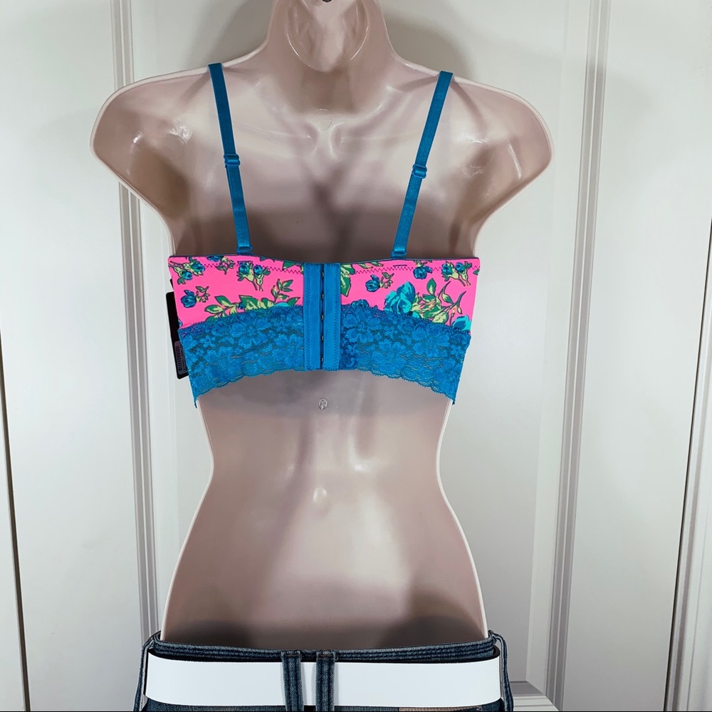 NWT Rampage Lace & Flowers Busty Bustier Corset Convertible Bra Sexy Crop Top - Picture 7 of 16